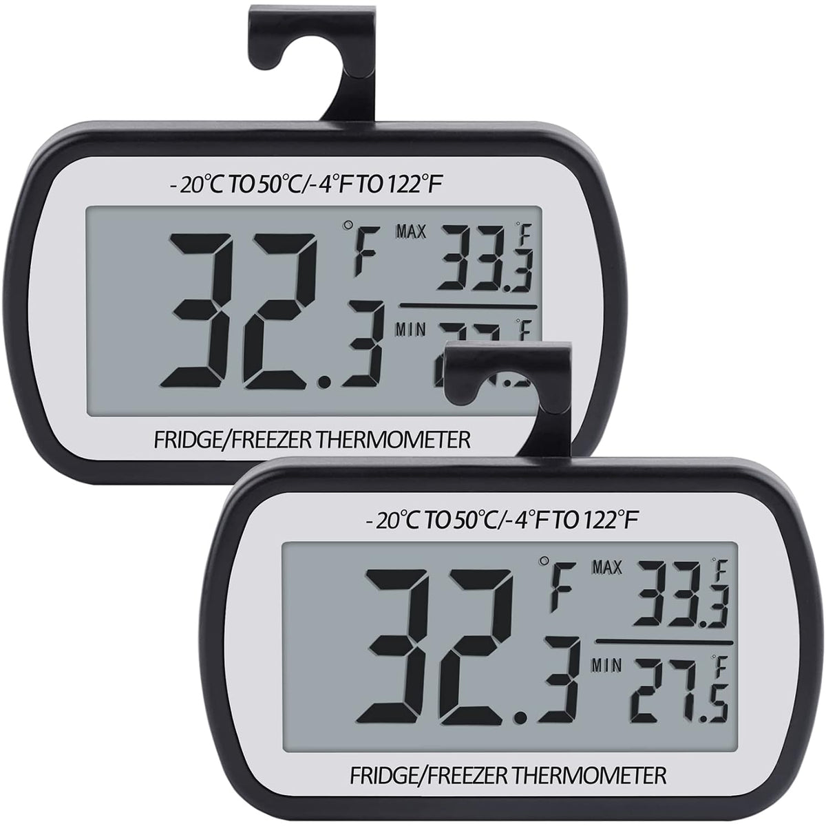 Refrigerator Thermometer Digital Fridge Freezer Thermometer 2 Pack