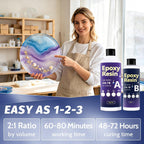 Deep Pour Epoxy Resin 27oz - 2:1 Crystal Clear Deep Pour Epoxy for 2-4 Inch Depth, No Yellowing & High Hardness