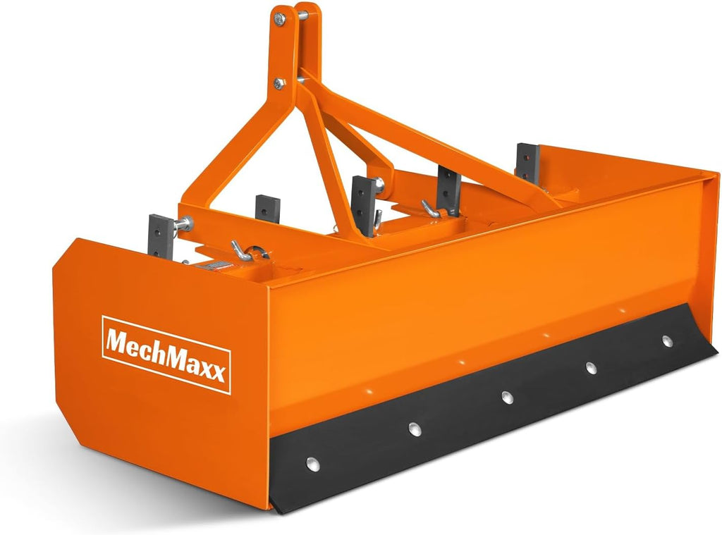 60" Box Blade Scraper with 5 Shanks 3 Point Hitch Tractor Attachment, Model BB60
