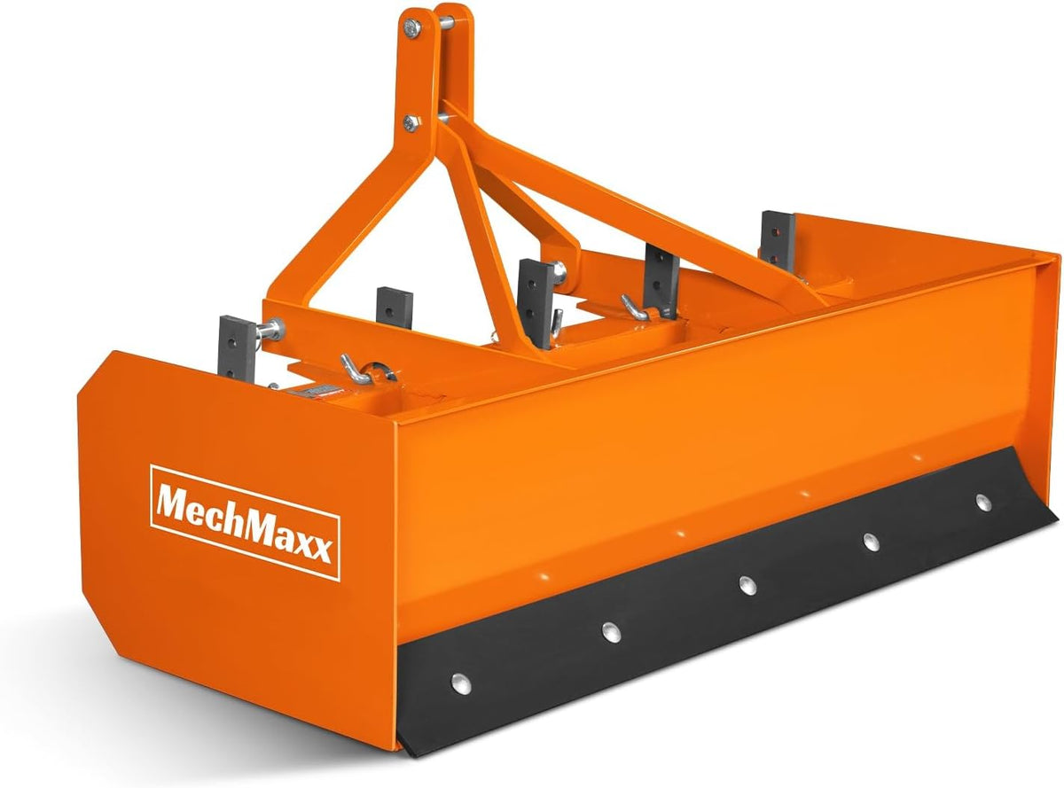 60" Box Blade Scraper with 5 Shanks 3 Point Hitch Tractor Attachment, Model BB60