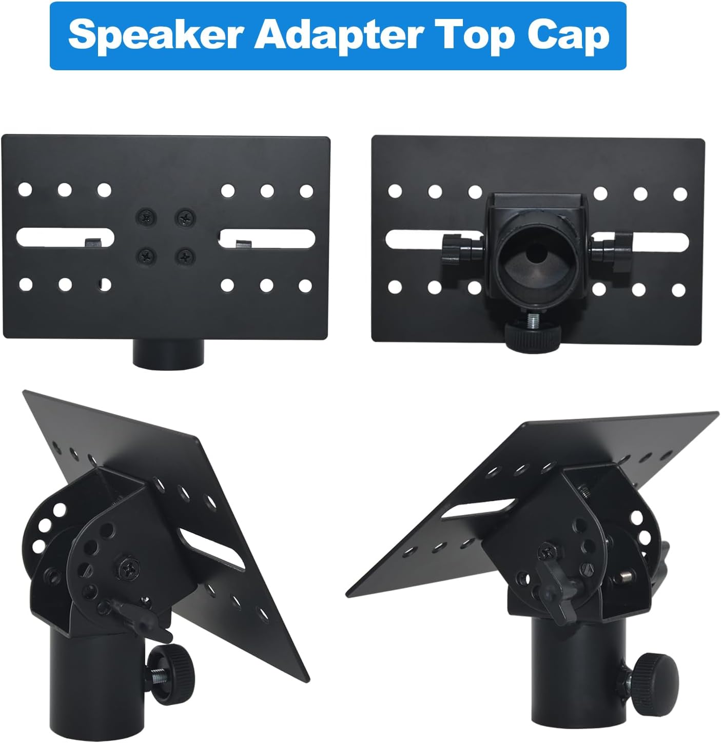 Speaker Stand Adapter, Adjustable Angle，Holds up to 110lbs,2 Packs | Adjustable All Metal 35mm Speaker Adapter Top