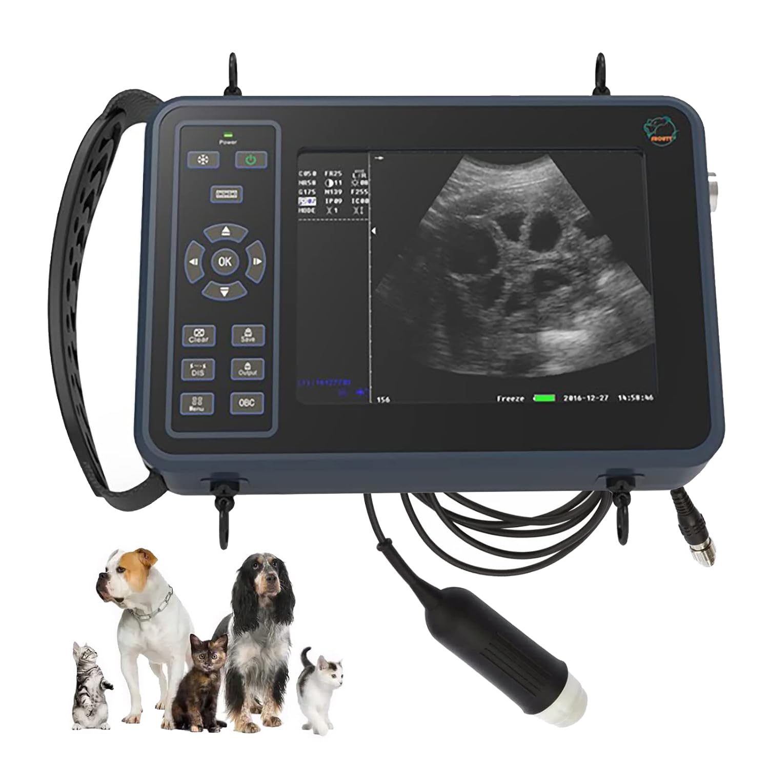 Dog Pregnancy Test Ultrasound Scanner Veterinary Machine Laptop 12 Inch Portable Black White Doppler Farm Animals