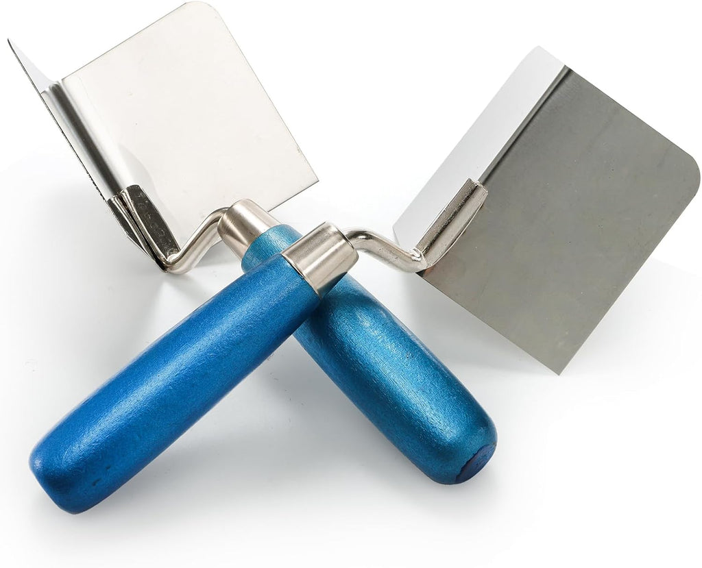2 Pieces Drywall Corner Tool Set, Inside and Outside Corner Knife, Stainless Steel Corner Trowel, Concrete Finishing