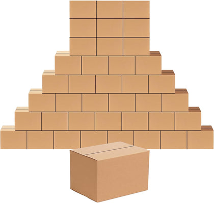 40 Pack 8x6x6 inches Shipping Boxes Corrugated Cardboard Boxes for Packing, Moving, Mailing, Brown