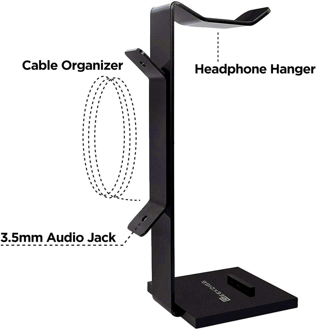 Headphone Stand Gaming Headset Holder For Desk Cable Organizer & Cellphone Stand for All Headphones Size headphone