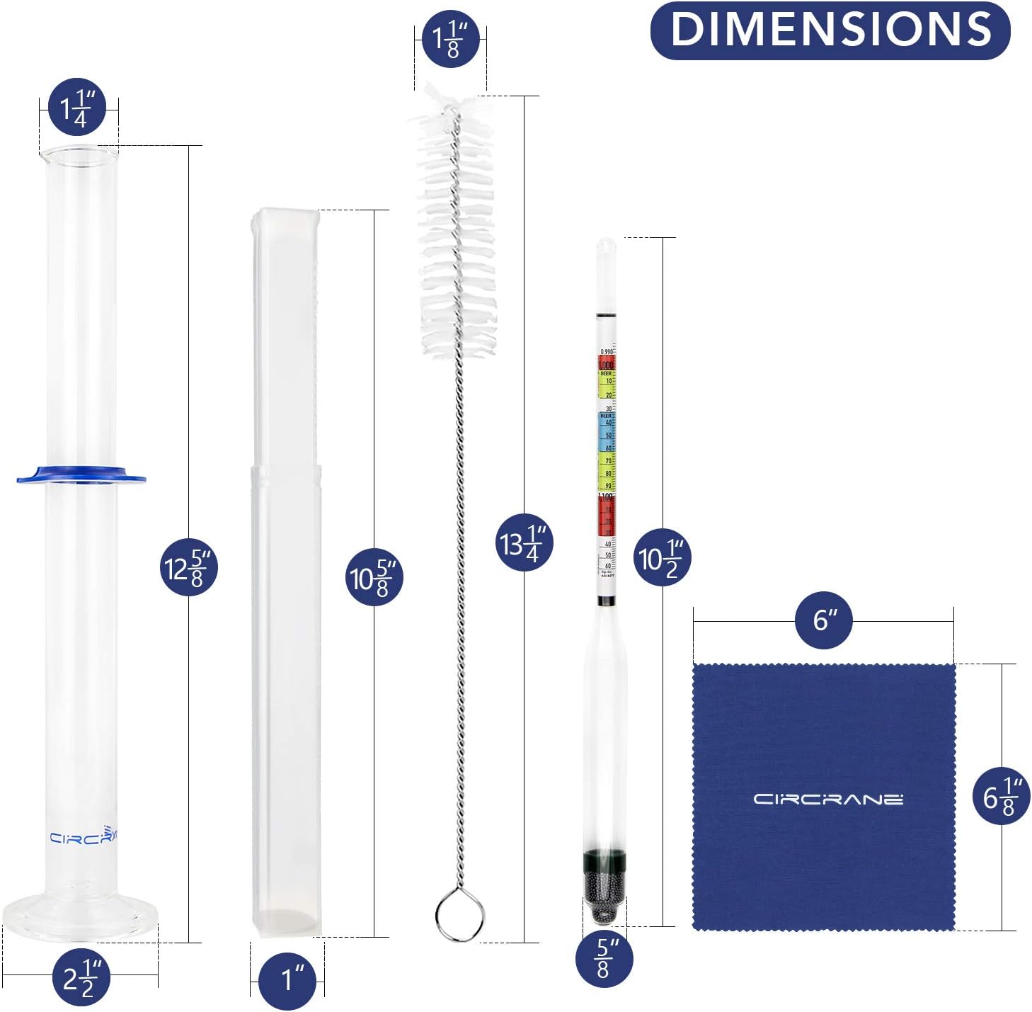 Hydrometer & Glass Test Jar Set, Triple Scale Alcohol Hydrometer with Glass Cylinder for Brew Beer, Wine, Mead and