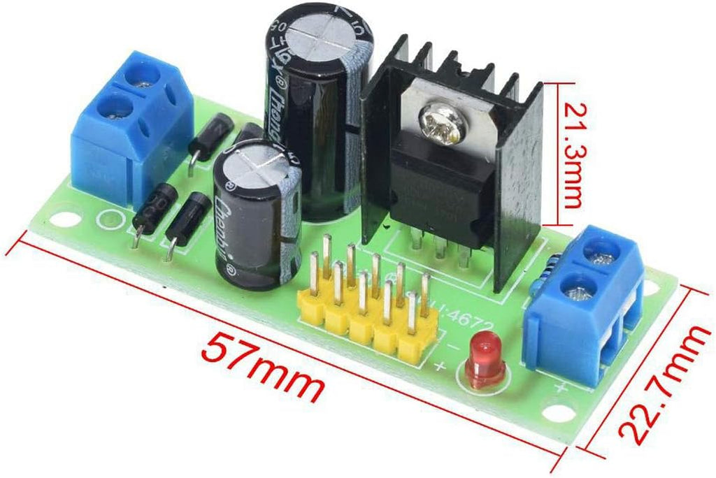 HiLetgo 3pcs L7805 LM7805 3-Terminal Voltage Stabilizer 5V Voltage Stabilizer Power Module