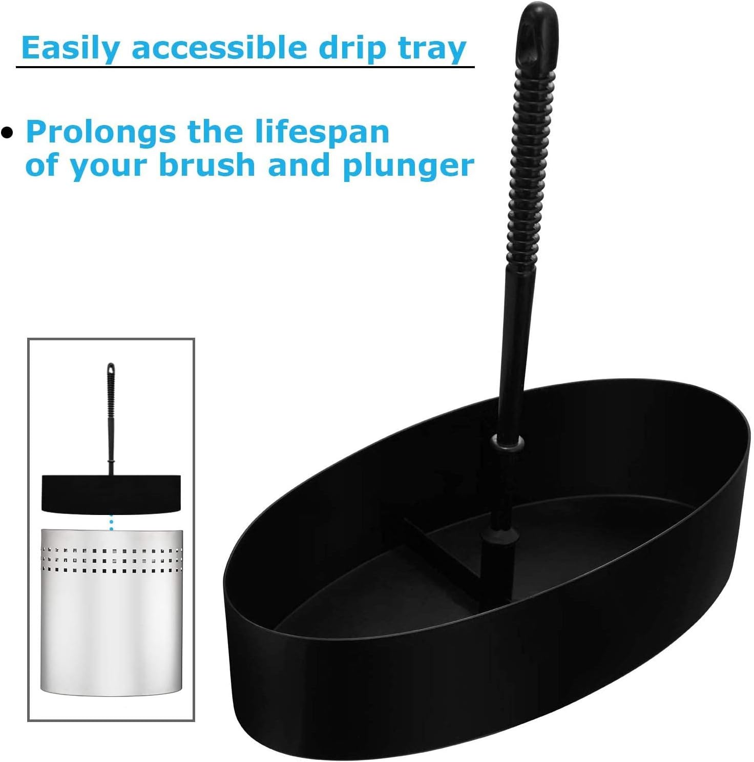 Toilet Brush and Plunger Set with Holder, Modern Chrome Bathroom Accessories Toilet Plunger and Toilet Bowl Brush Combo