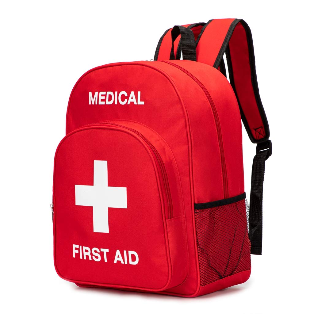 Red First Aid Bag Empty First Aid Backpack Empty Medical Storage Bag for First Aid Kits Pack Emergency Hiking