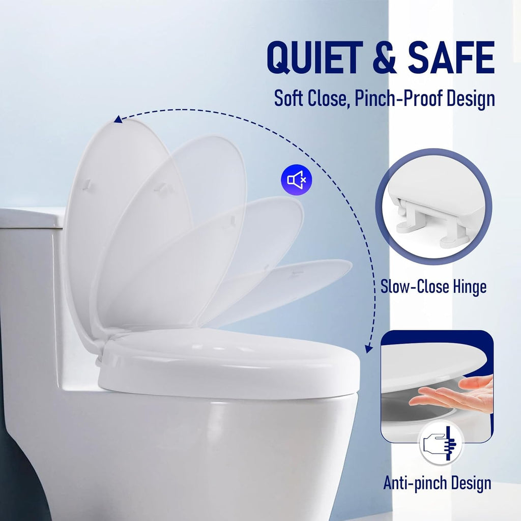 Raised Toilet Seat 3 Inch for Standard Elongated Toilets 18–19 Inch Bowl Length, Not Compatible with Round or