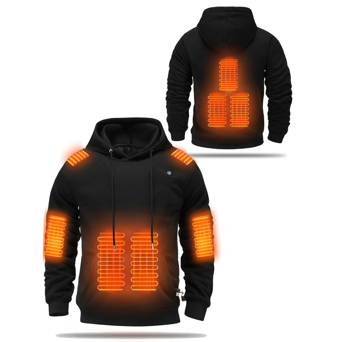 Men's Heated Hoodies Pullover USB Electric Hooded Sweatshirt Winter Warm