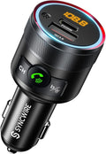 Bluetooth 5.4 FM Transmitter for Car, 38W PD&QC3.0 Dual USB Charging Bluetooth Car Adapter Microphone & Bass Sound
