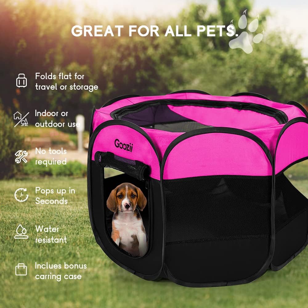 Pet Cat Playpen for Indoor Cats Enclosed, Portable Foldable Dog Playpen Outdoor Tent Crate Cage with Zipper Top Cover
