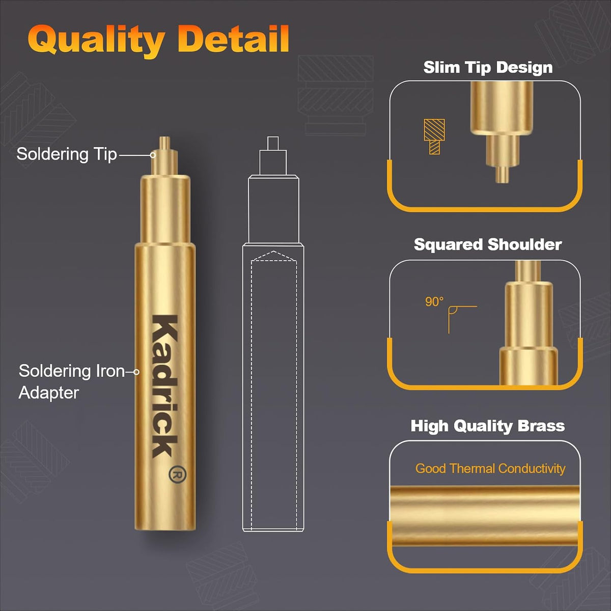 KADRICK Heat Set Insert Tips for Threaded inserts M2 M2.5 M3 M4 M5 M6