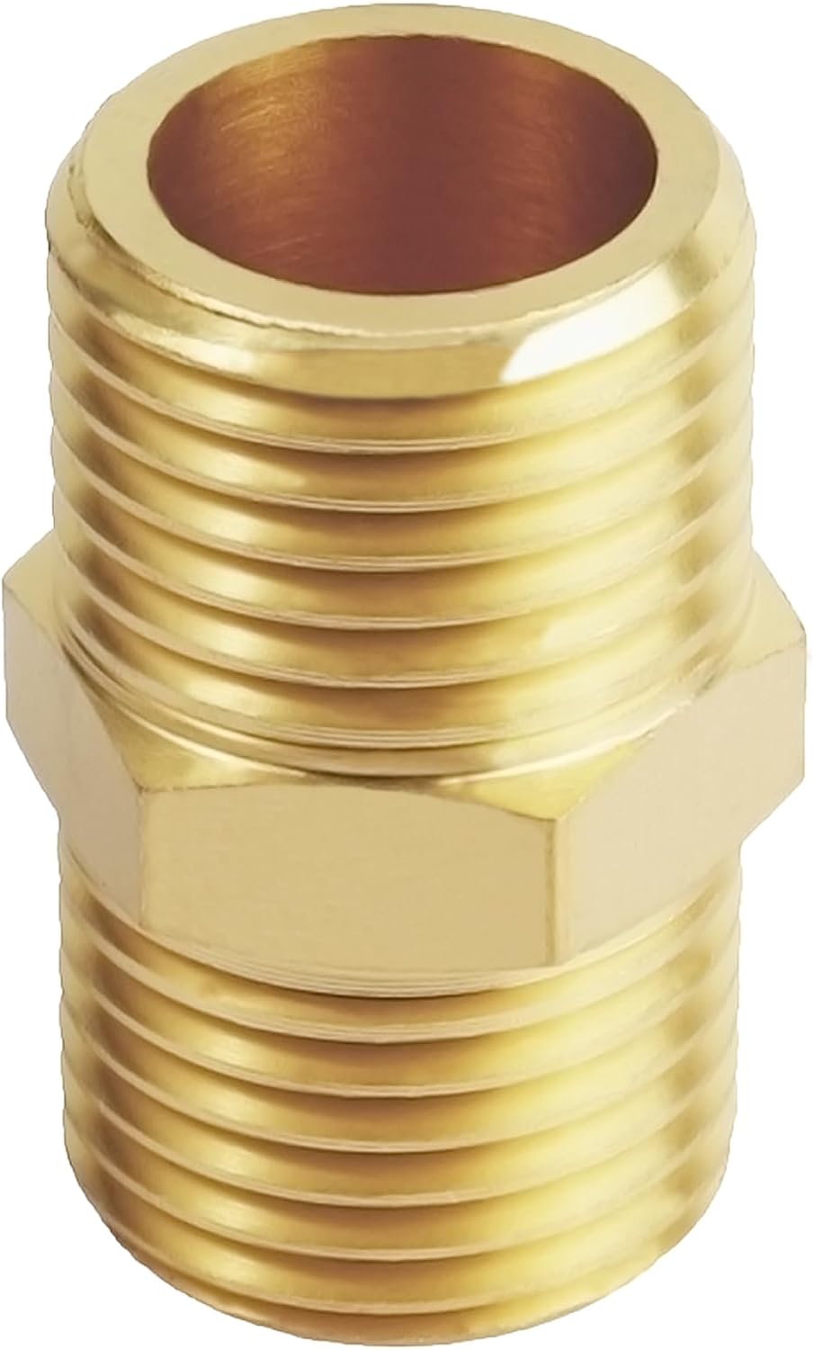 YOUHO 2-Pack 1/2" NPT Male Thread Brass Pipe Nipple Adapter Fittings