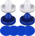 Air Hockey Pushers and Red Air Hockey Pucks, Goal Handles Paddles Replacement Accessories for Game Tables (4 Striker