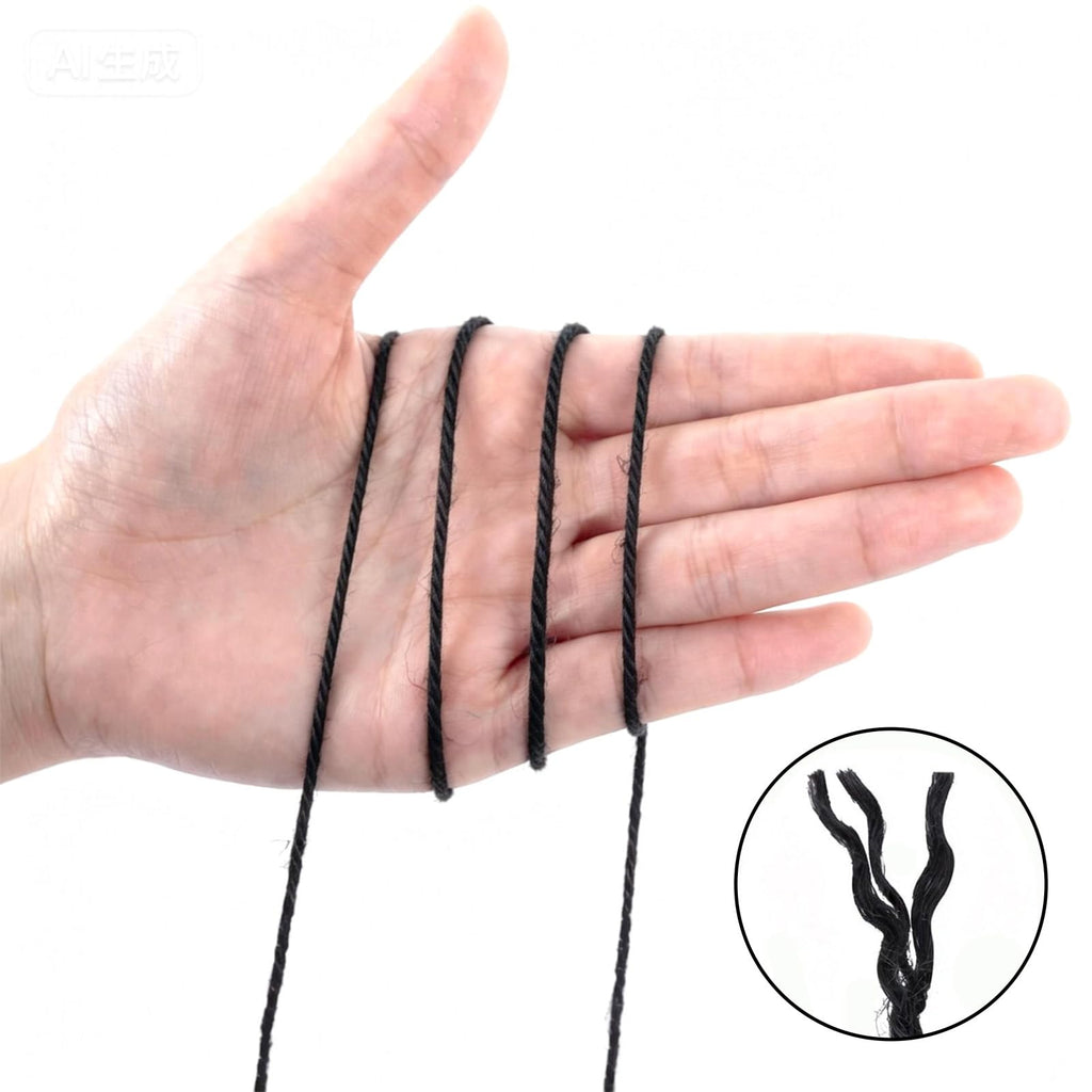 Black Jute Twine 328ft, 2mm String Twisted for Gift Wrapping
