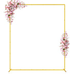 Square Wedding Arch Backdrop Stand Gold Metal Arch 7.2FT x 6FT