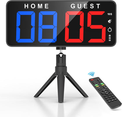 11’’ Large Digital LED Scoreboard Electronic Score Keeper Clock, Countdown/up, with Powerful Battery, 4 Mounting