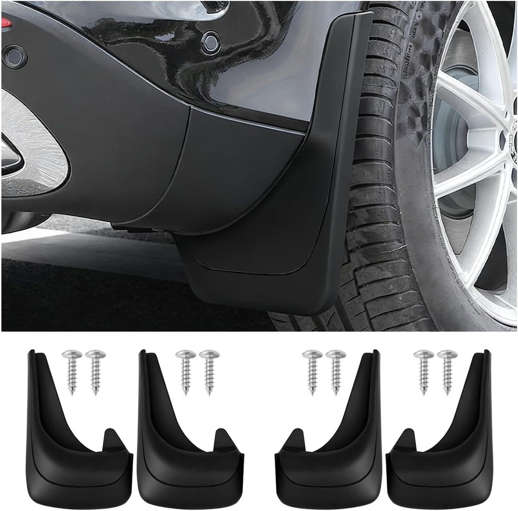 4PCS Car Mud Flaps, 12"×8.5" Universal Bendable Auto Splash Guards Set with Screws, Flexible Vehicle Front & Rear