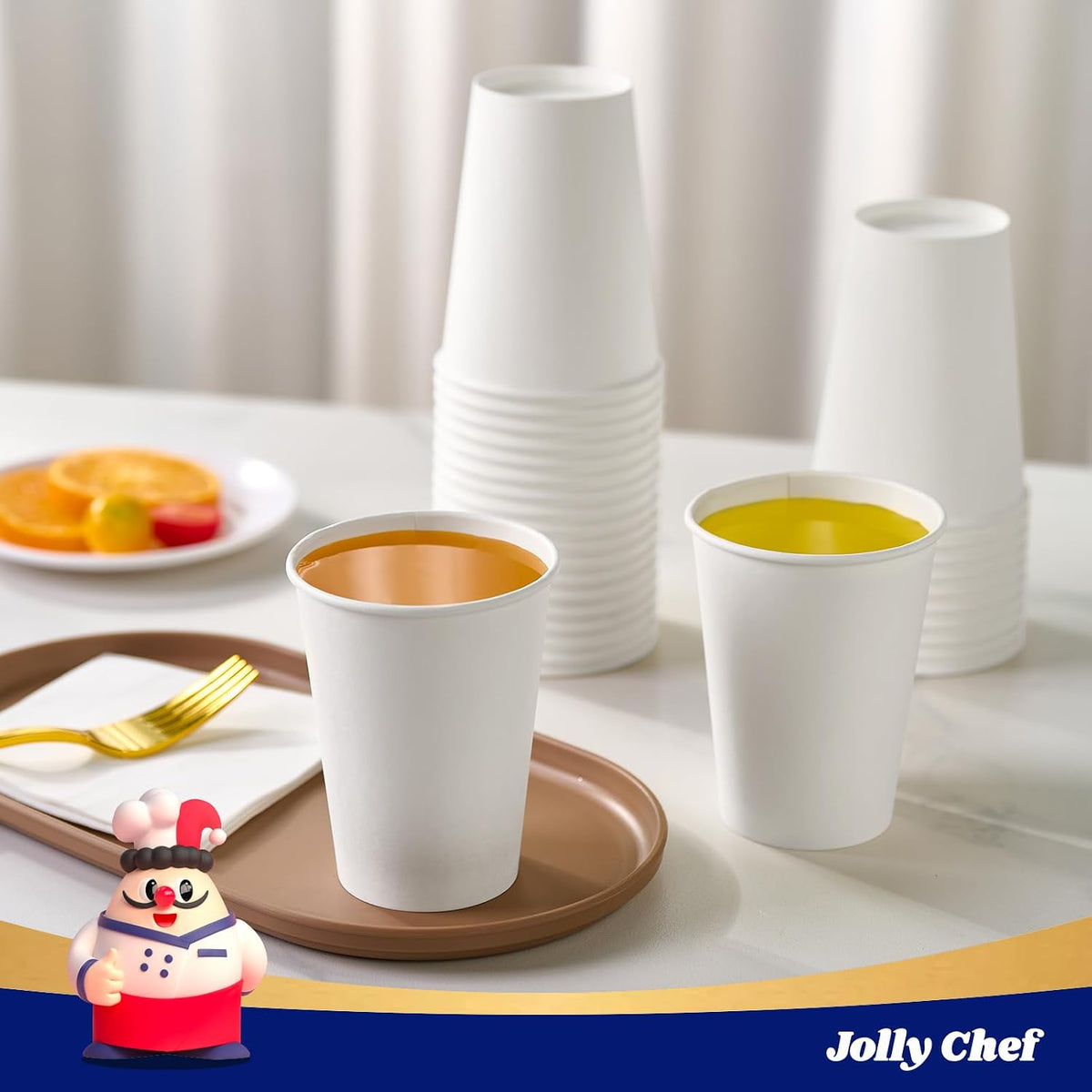 300 Pack Disposable Paper Coffee Cups 12 oz White Hot Paper Cups