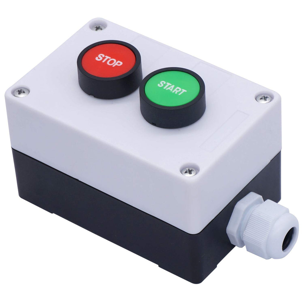 Taiss Momentary Push Button Switch Station Box Start/Stop Red Green Sign NO NC Pushbutton Switches Station AC 660V 10A HB2-Start/Stop-Box