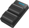 2-Pack of LP-E6N Batteries and Dual Battery Charger for Canon EOS R, R5,R6,R6 Mark II, EOS 60D 70D 80D 90D, 5D Mark