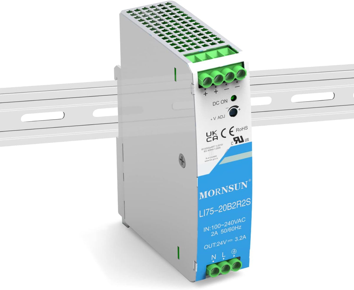AC/DC 75W 24V 3.2A Output DIN Rail Power Supply Built in Active PFC