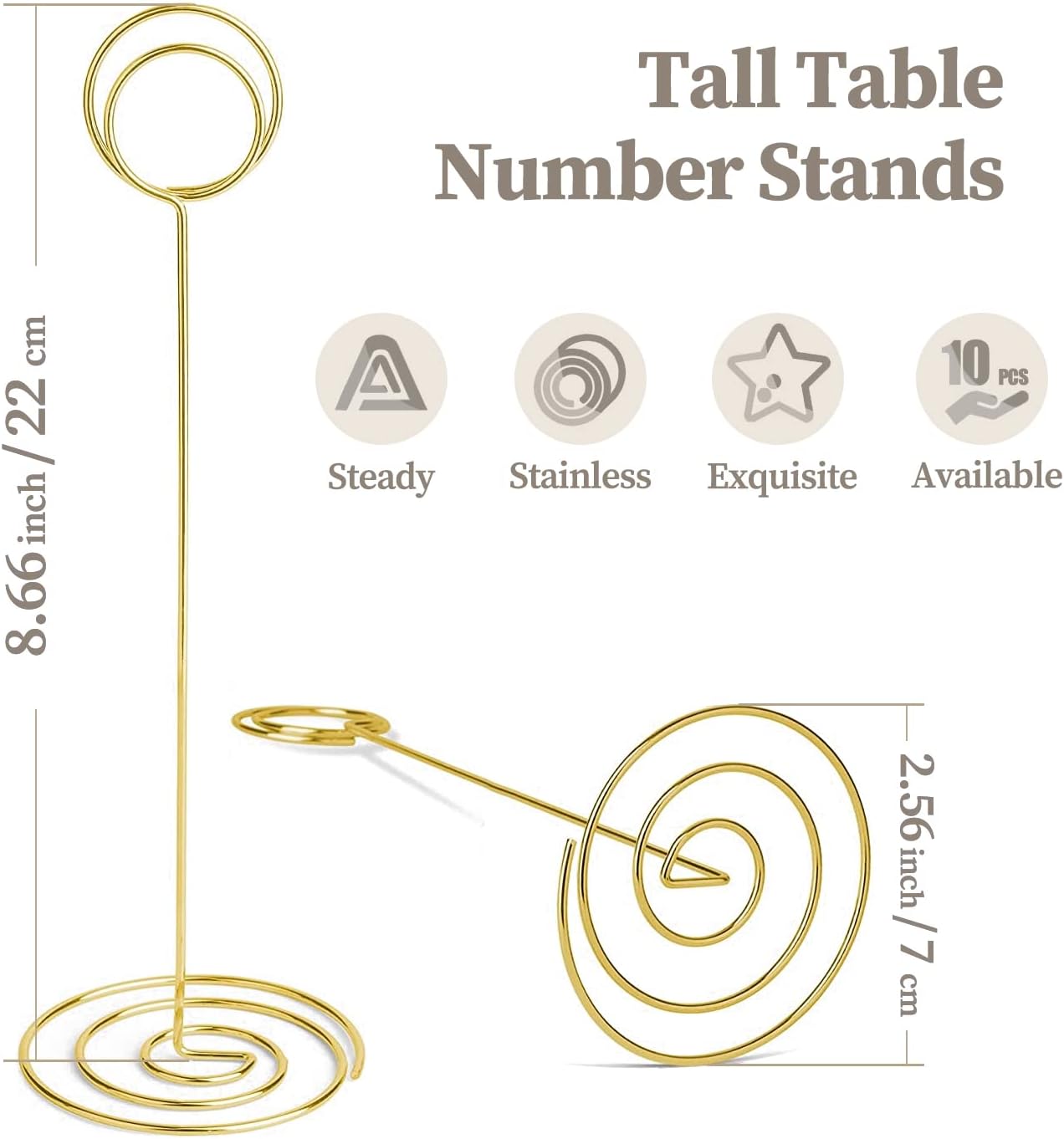 Table Number Holders 10Pcs - 8.75 inch Tall Table Number Stands Place Card Holder for Wedding Party Graduation