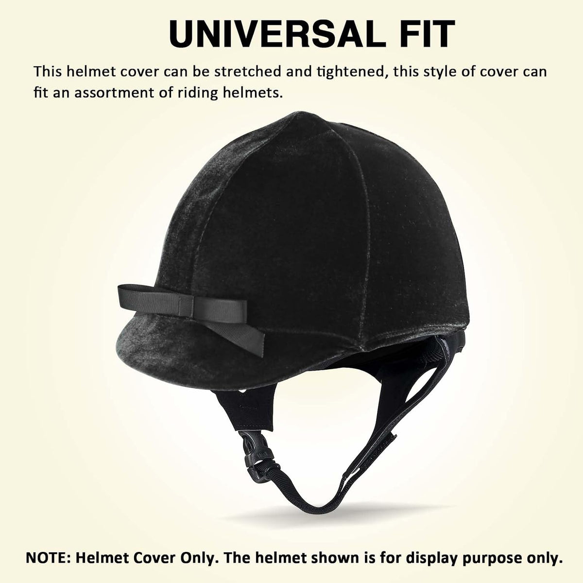 Velvet Equestrian Helmet Cover with Bow – Helmet Cover Only, NOT a Helmet