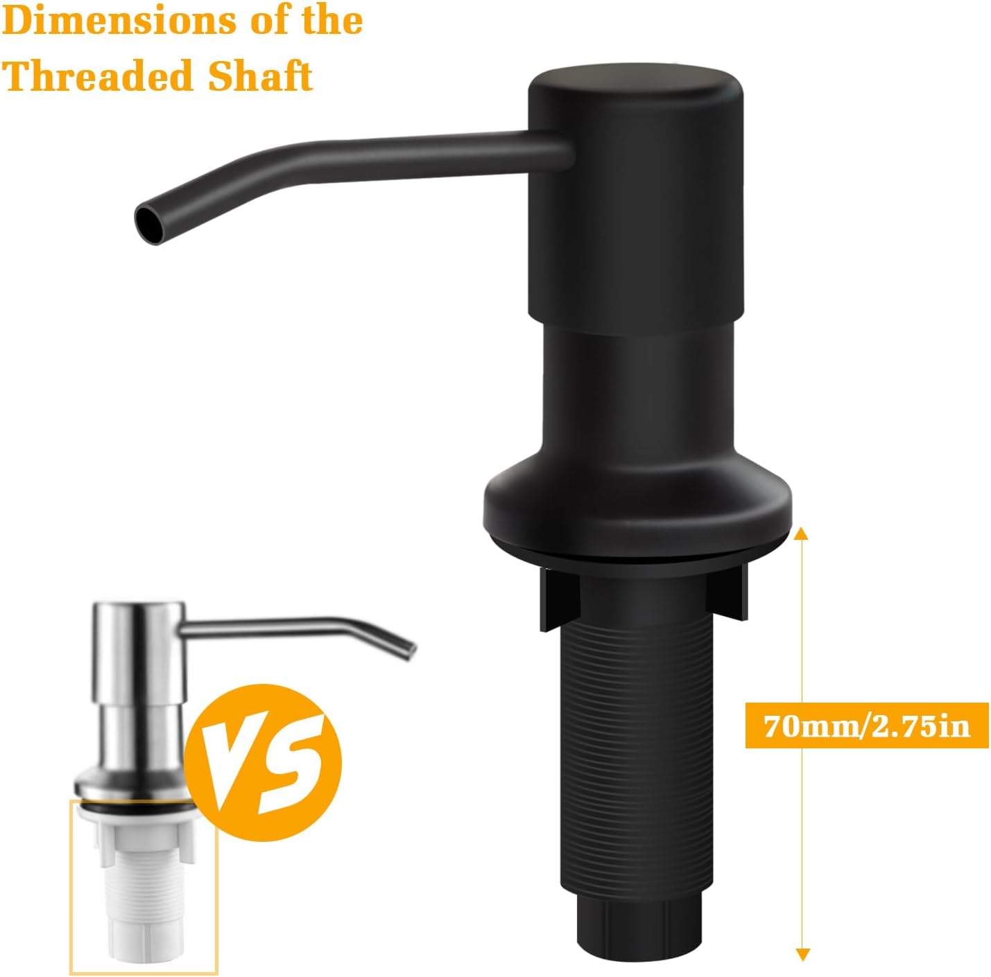 Soap Dispenser for Kitchen Sink, Built in Sink Soap Dispenser Lotion Dispenser with 17 OZ Bottle, Refill from The Top
