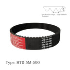 GOODYUSE 500-5M-15 HTD Timing Belt, 500mm Length x 15mm Width x 3.8mm Height, 5mm Pitch, 100 Teeth，Closed Loop Pulley Timing Belt