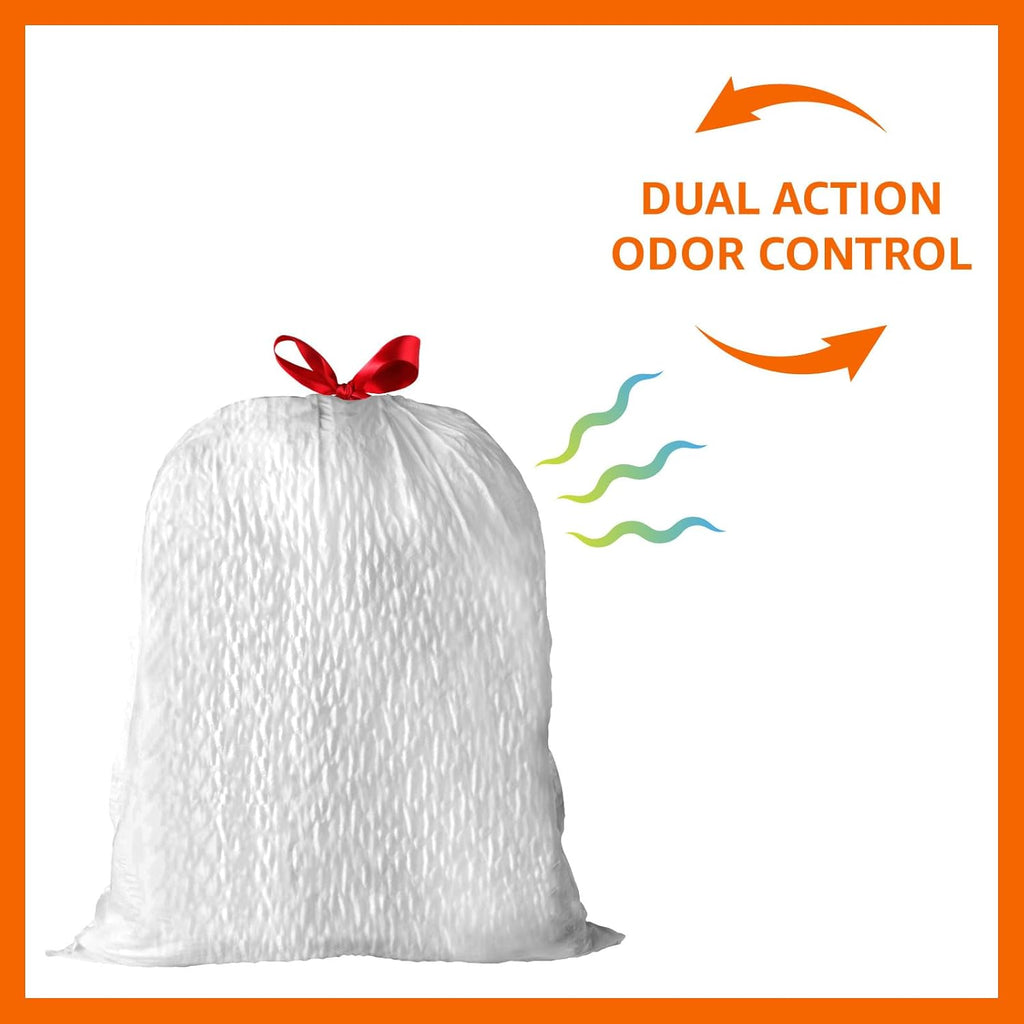 Ultra-Force Tall Kitchen Drawstring Trash Bags, Classic Clean Scented, 13 Gallon, 80 Count with Odor Control