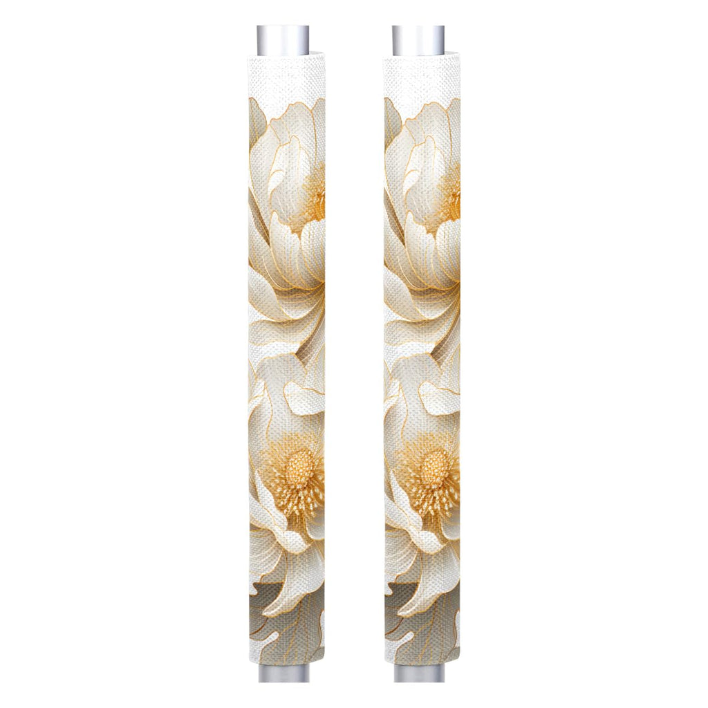 JXDXHCW 2 Pack Golden Jasmine Flower Refrigerator Handle Covers for Kitchen Appliances, Fridge Handle Covers Set of 2 Washable