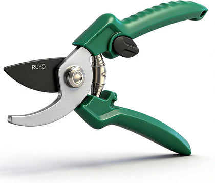 Bypass Pruning Shears, 3/8-Inch Cut Capacity Garden Clippers, Gardening Scissors with Sharp, Rust Resistant Steel