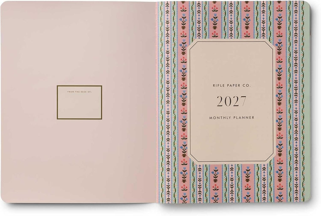 2027 12-Month Appointment Notebook, Includes Sections for Monthly Views and features Important Dates and Extra Notes