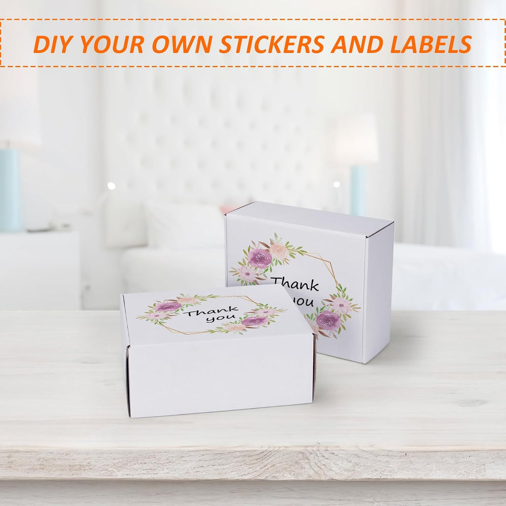 10x8x4 inches Shipping Boxes Set of 20, White Corrugated Cardboard Box Literature Mailer