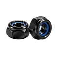 M3 (50 Pack) Nylon Insert Locknuts, Black Zinc Plated 18-8 (304) Stainless Steel Bright Finish Fully Thread