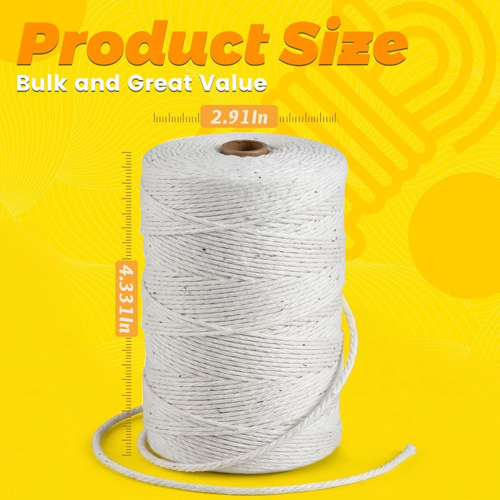850 Feet 100% 2mm Natural Cotton Cooking Twine Food Grade Butcher Twine String for Kitchen Roasting Baking Turkey