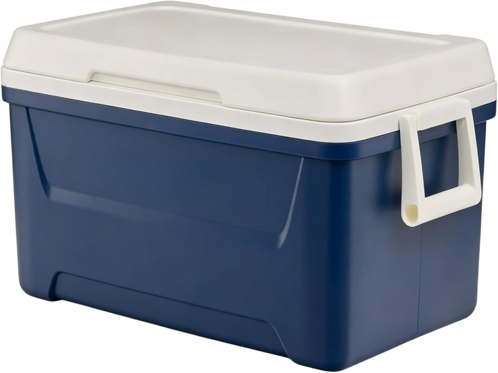 48 QT Hard-Sided Ice Chest Cooler, Capacity Heavy Duty Ice Chest, Swing-Up Handles, Eco-Friendly Foam Insulation