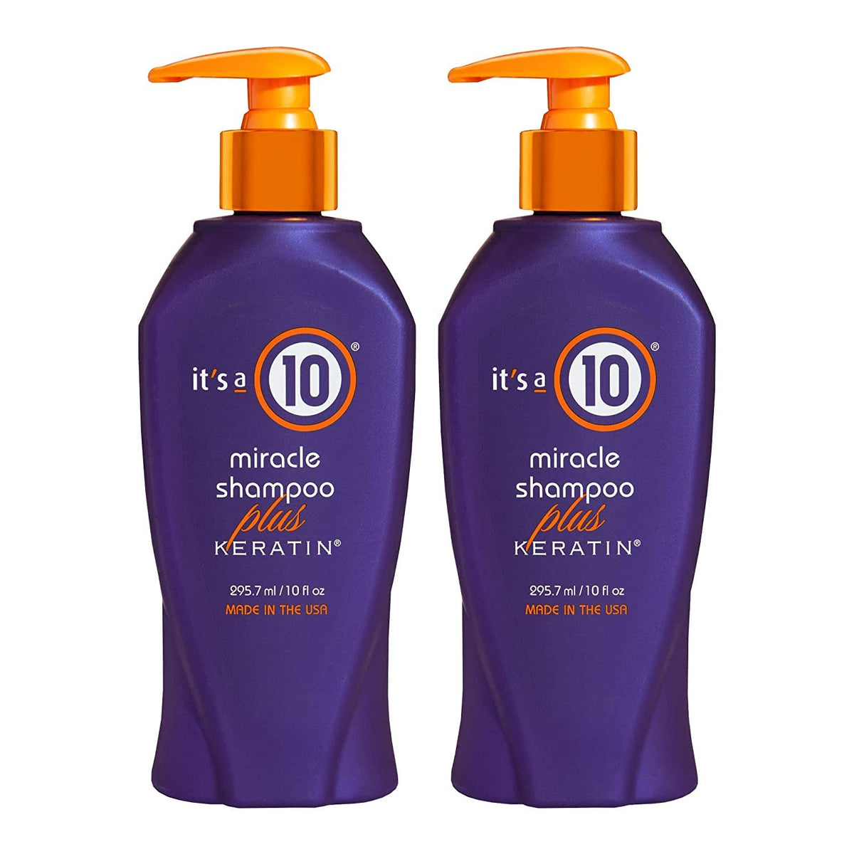 Miracle Shampoo Plus Keratin, 10 fl. oz. (Pack of 2)