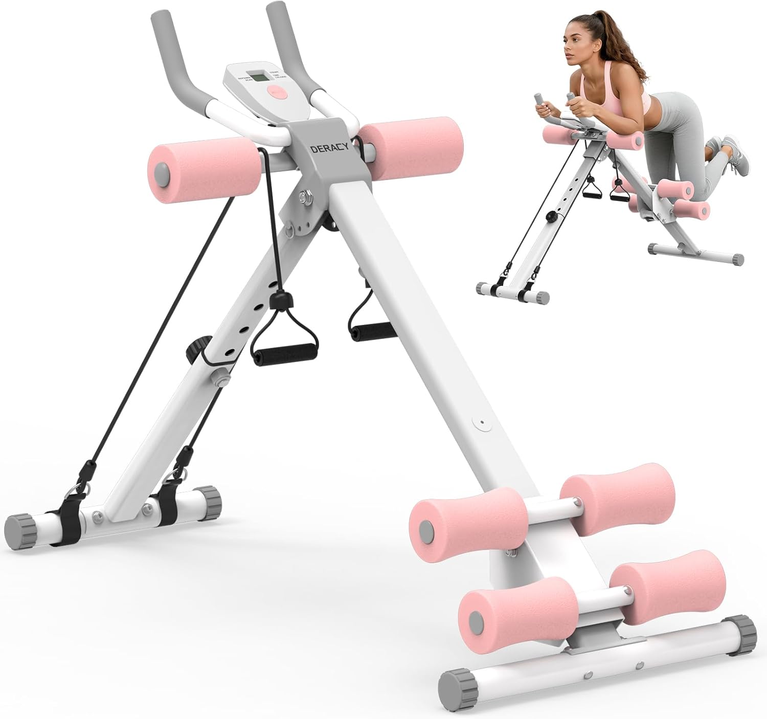 Ab Workout Machine Adjustable Ab Trainer Abdominal Trainer for Home Gym Foldable Ab Crunch Machine for Core 440 LBS