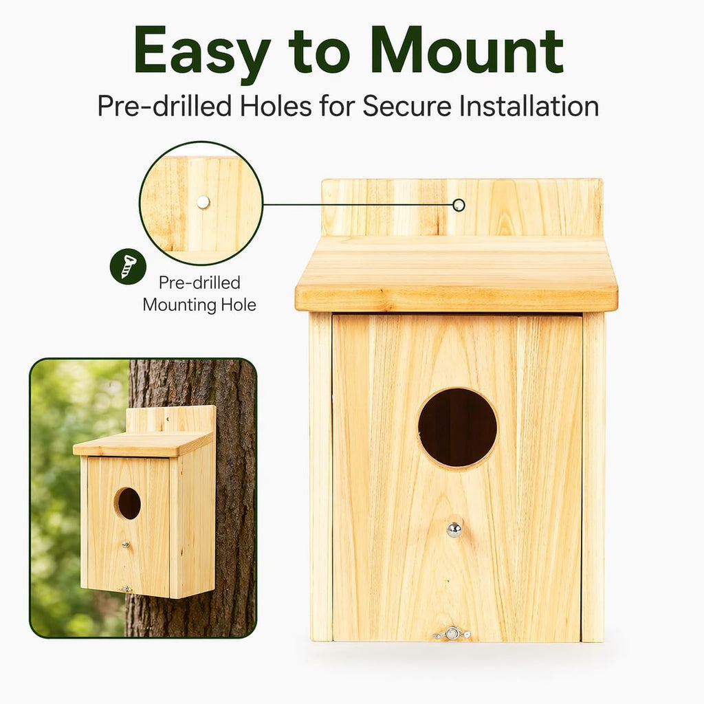 Wooden Bird Houses for Outside Birdhouses Nest Bluebird House for Cardinals Finch Wren Swallow for Garden Viewing 1B