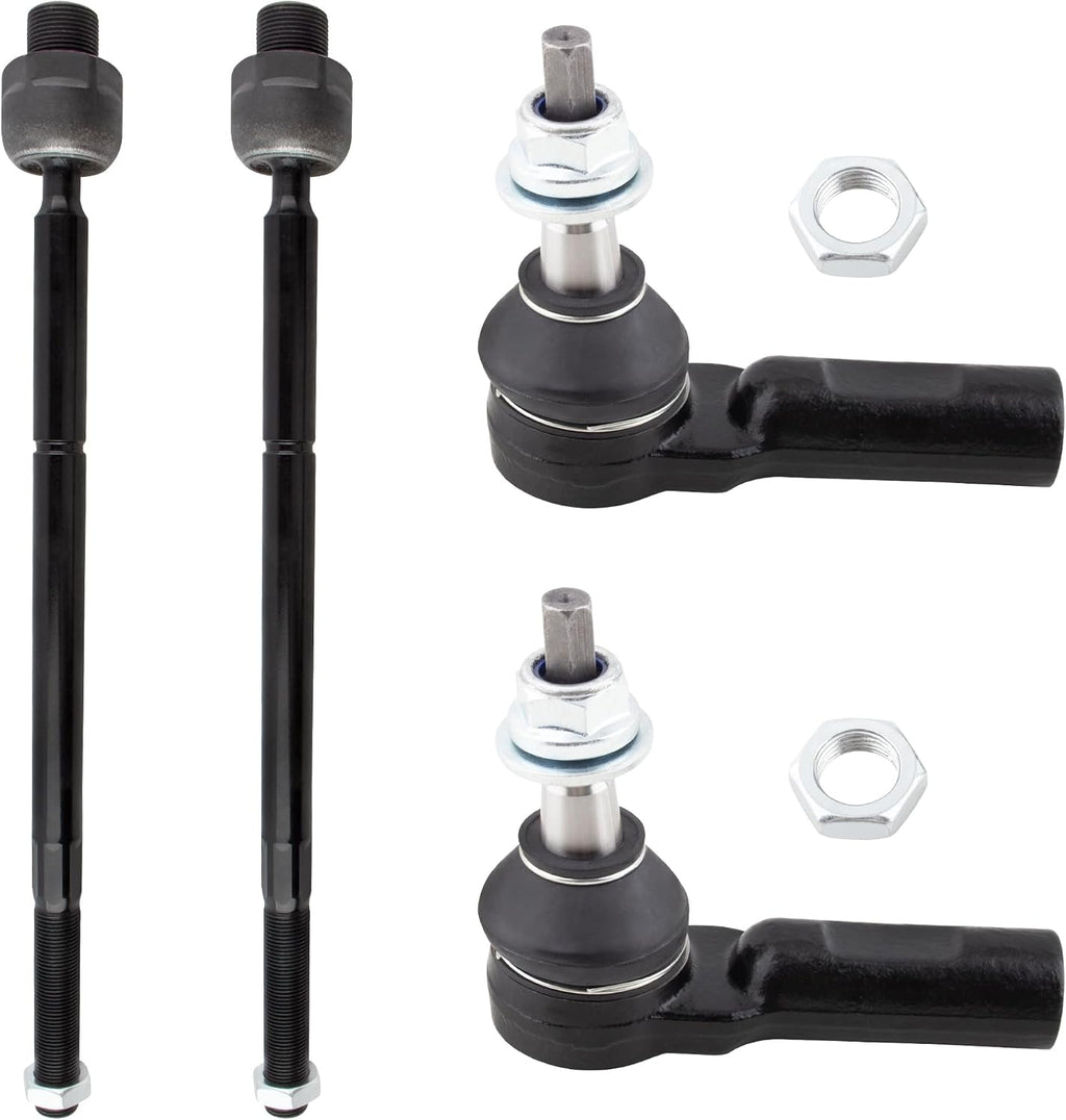 BOXI 4pcs Front Inner Outer Tie Rod End Links Fit for Dodge Ram 1500 2006 2007 2008 2009 2010 / for Ram 1500 2011-2012 - 5 Lug Models Only | EV800098 ES80574