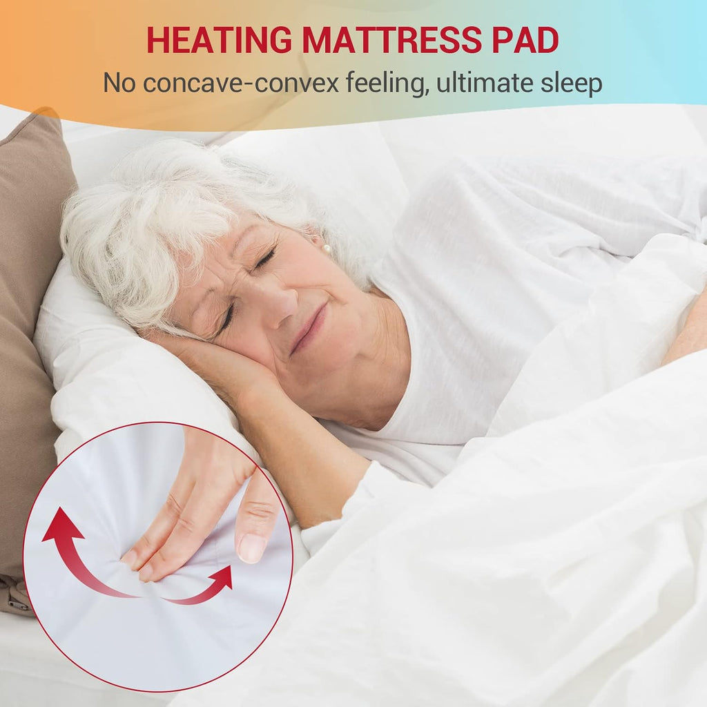 Heated Mattress Pad Mini Twin Size 31" x 55", Single Controller Quilted Electric Mattress Pads with 7- Layer