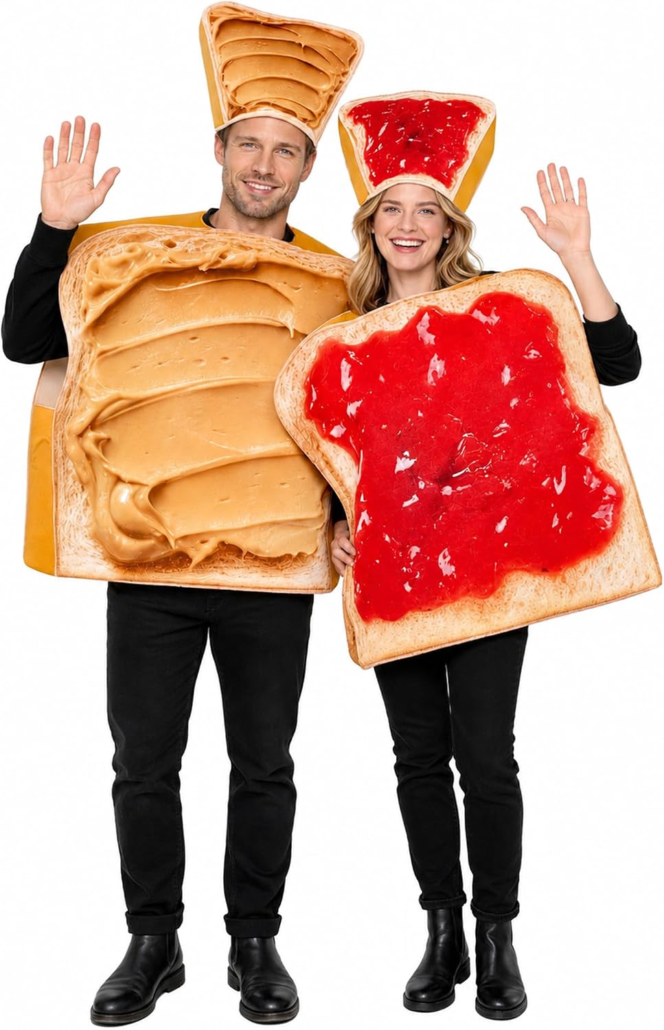 Peanut Butter and Jelly Costume Adult Couples Halloween Costumes | 2 pcs funny matching food outfit set for men women