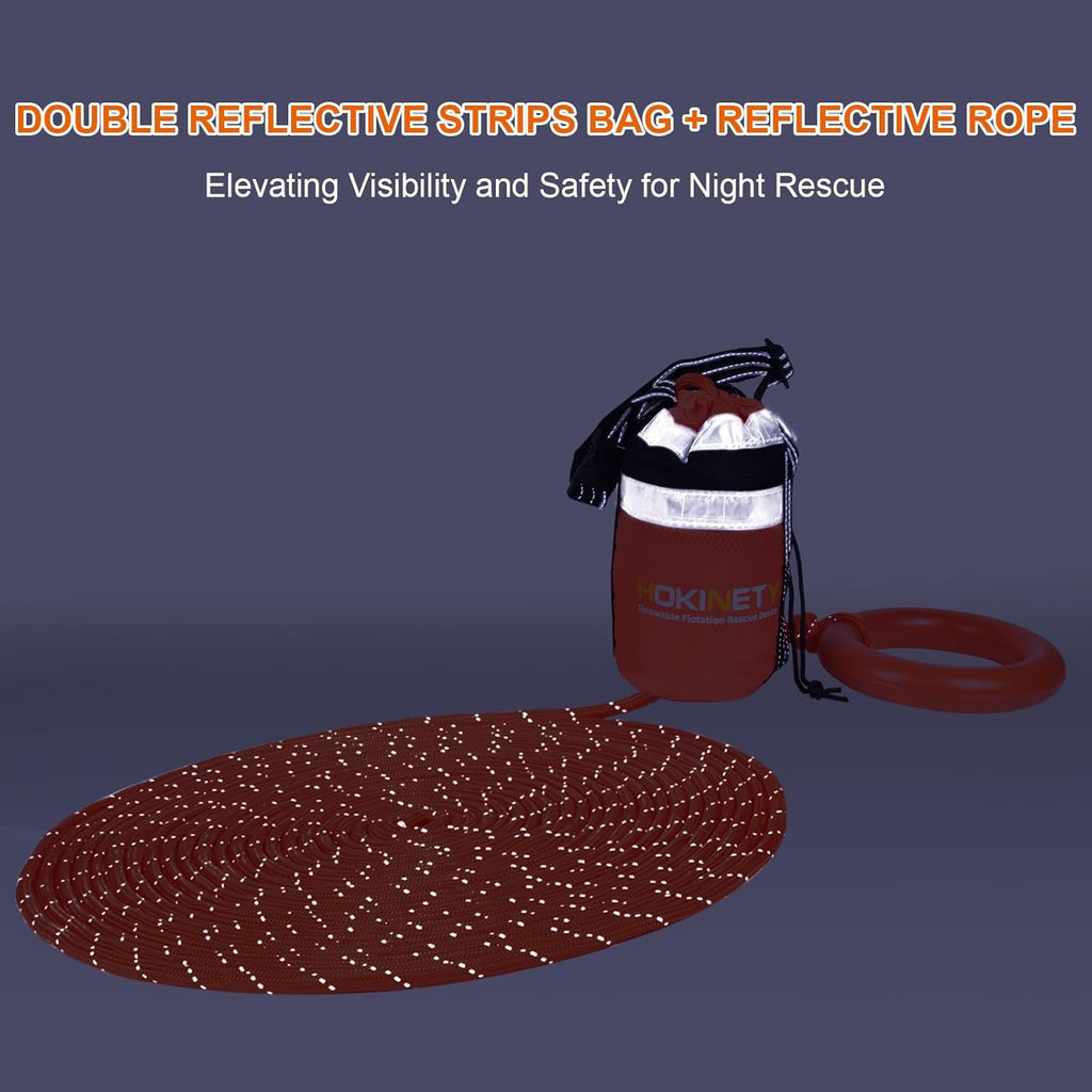 Water Rescue Throw Bag - 3/10 Inch Rope with 50FT /70FT/100FT Length Up to 1900lbs Tensile Strength Throwable