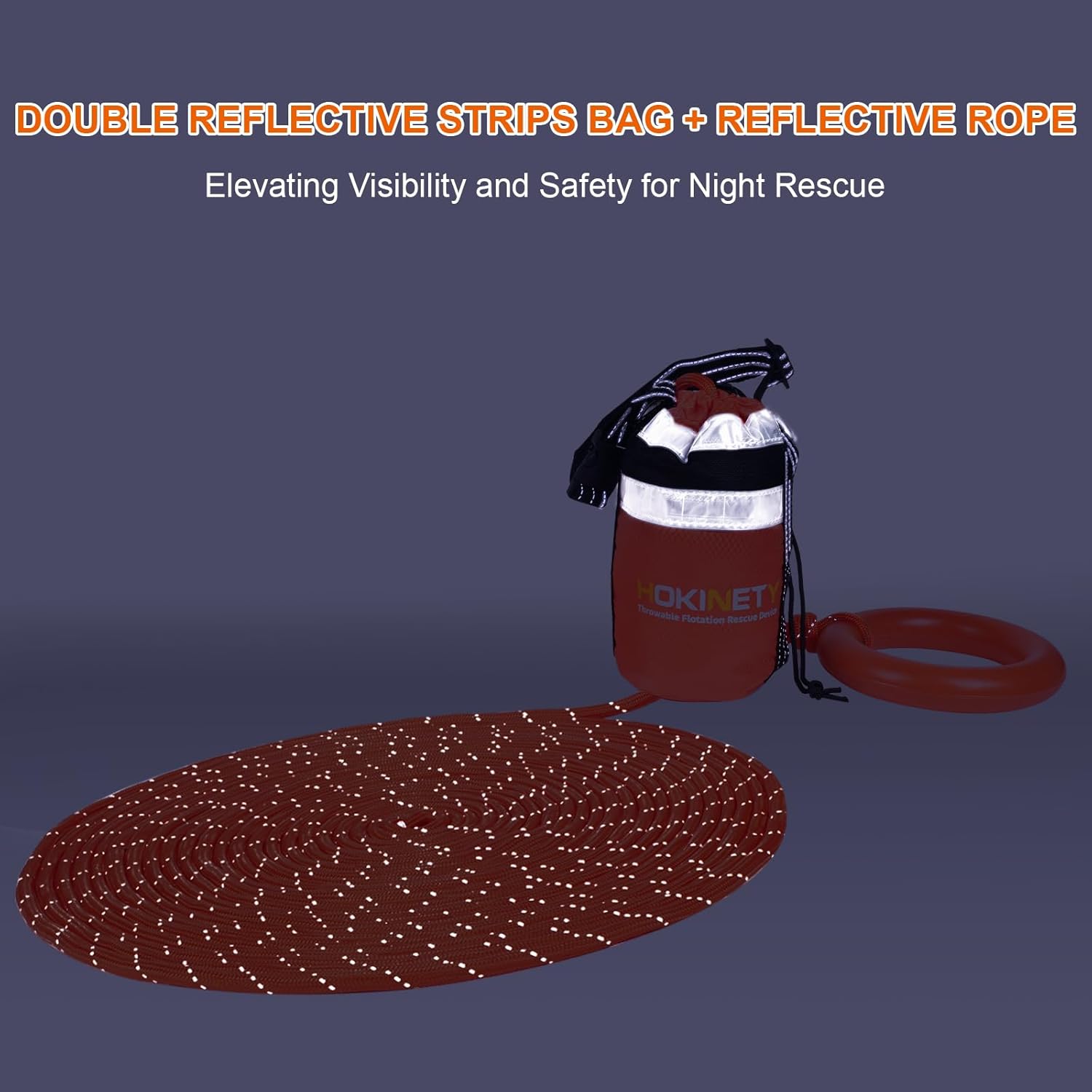 Water Rescue Throw Bag - 3/10 Inch Rope with 50FT /70FT/100FT Length Up to 1900lbs Tensile Strength Throwable