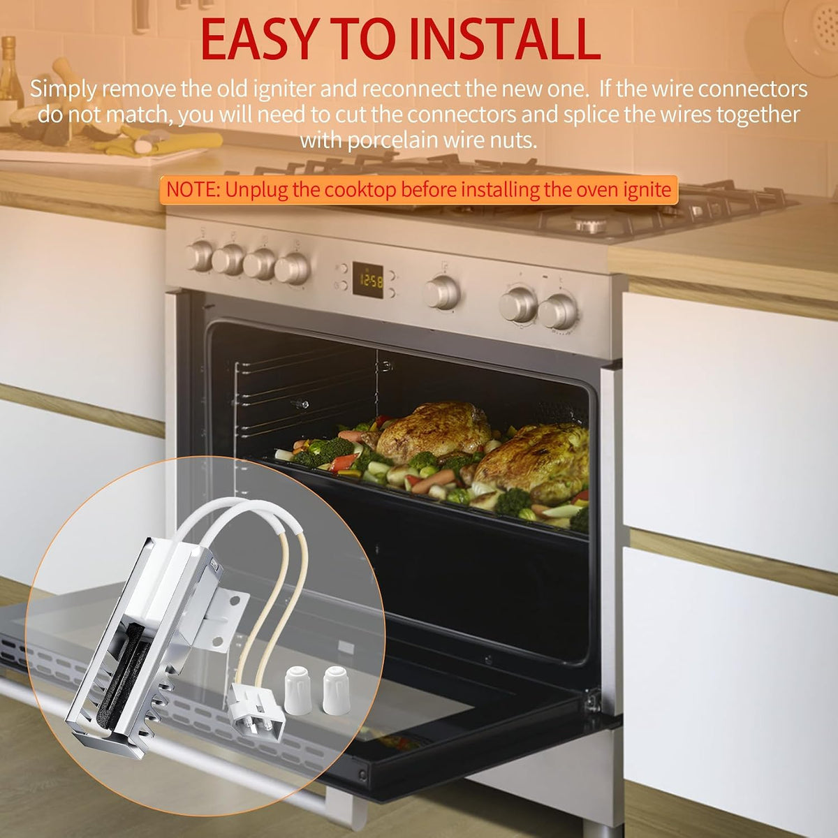 Range Oven Igniter WFG320M0BS0 WFG505M0BS0 WFG320M0BB0 WFG320M0BW0