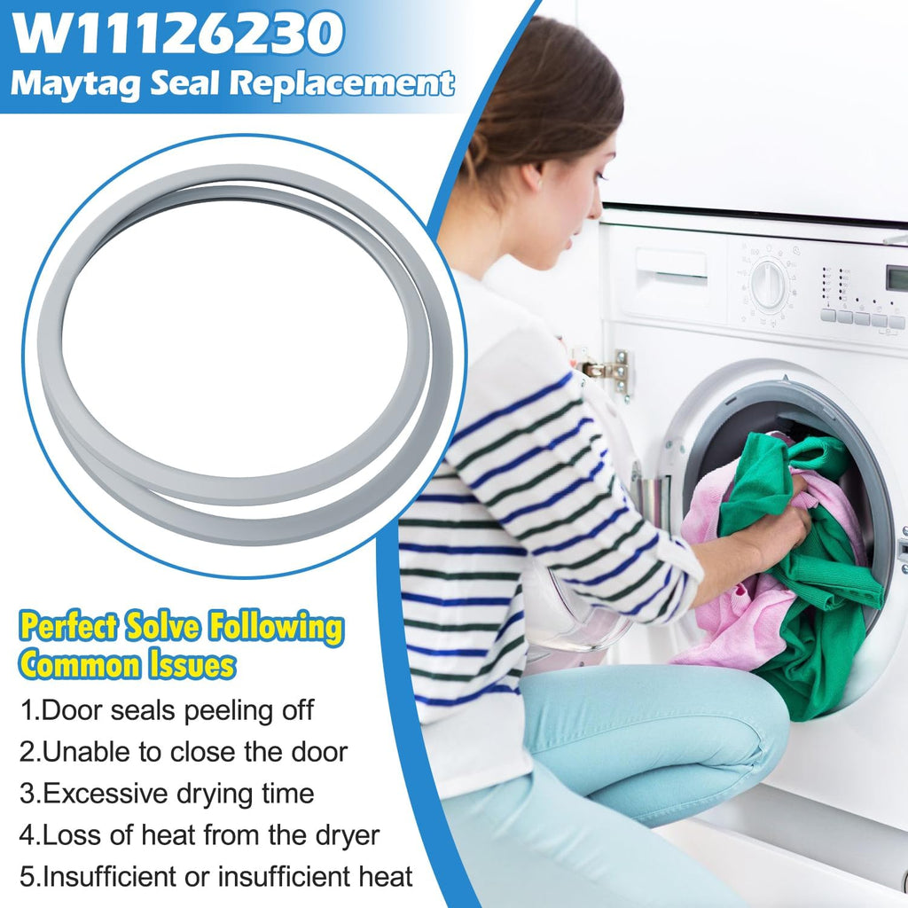 W11126230 Dryer Door Glass Seal Gasket for Whirlpool Door Seal Replacement